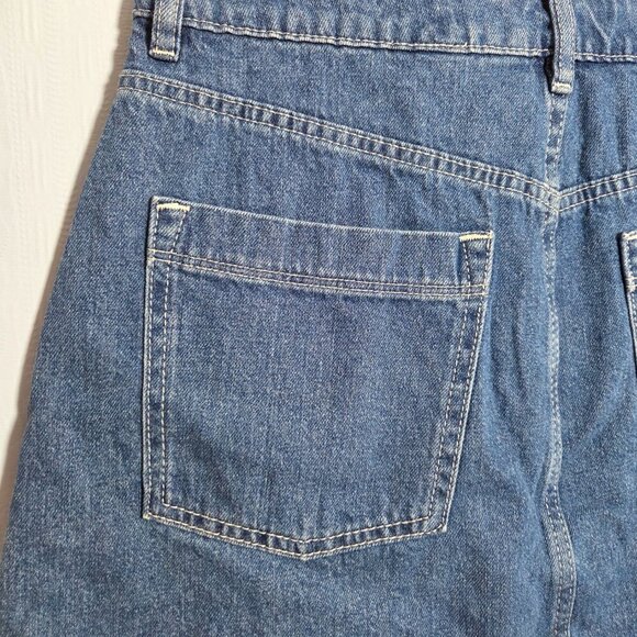 H&M &Denim Size 10 Medium Wash Denim Blue Button Jean Mini Skirt - Picture 10 of 11